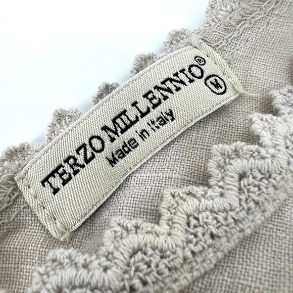 Terzo Millennio Italy 100% Linen Maxi Dress Size Medium Sleeveless - Picture 9 of 12